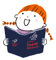 子供に本を読んでいるイラスト