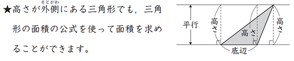 図とともに三角形の公式の説明が書かれたテキスト画像
